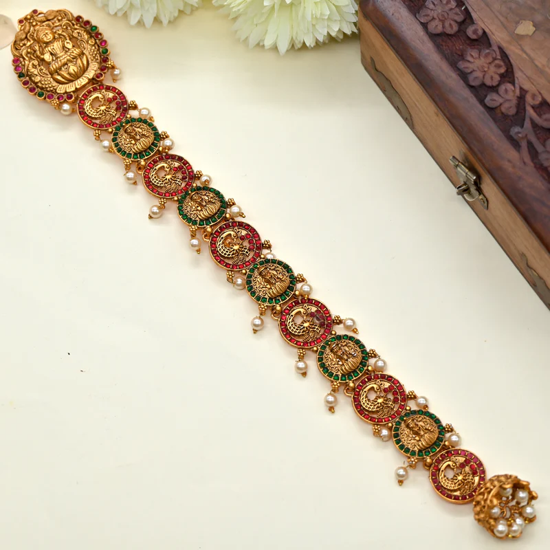 Antique Matte Lakshmi Kemp Mayur Chakra Bridal Choti Jada Billa